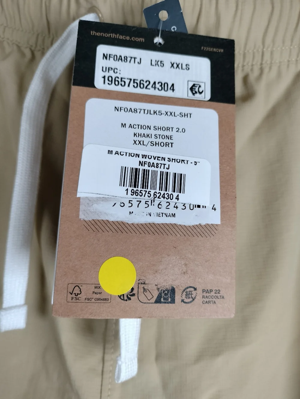 The North Face‎ Men's Action Short 2.0 Khaki Stone XXL Short 5